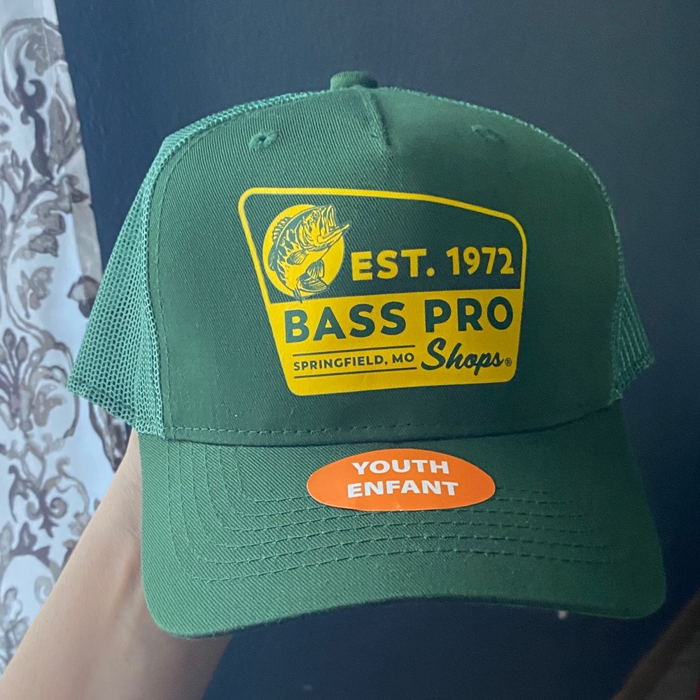 Bass Pro Shops Green Youth Hat with Yellow Logo